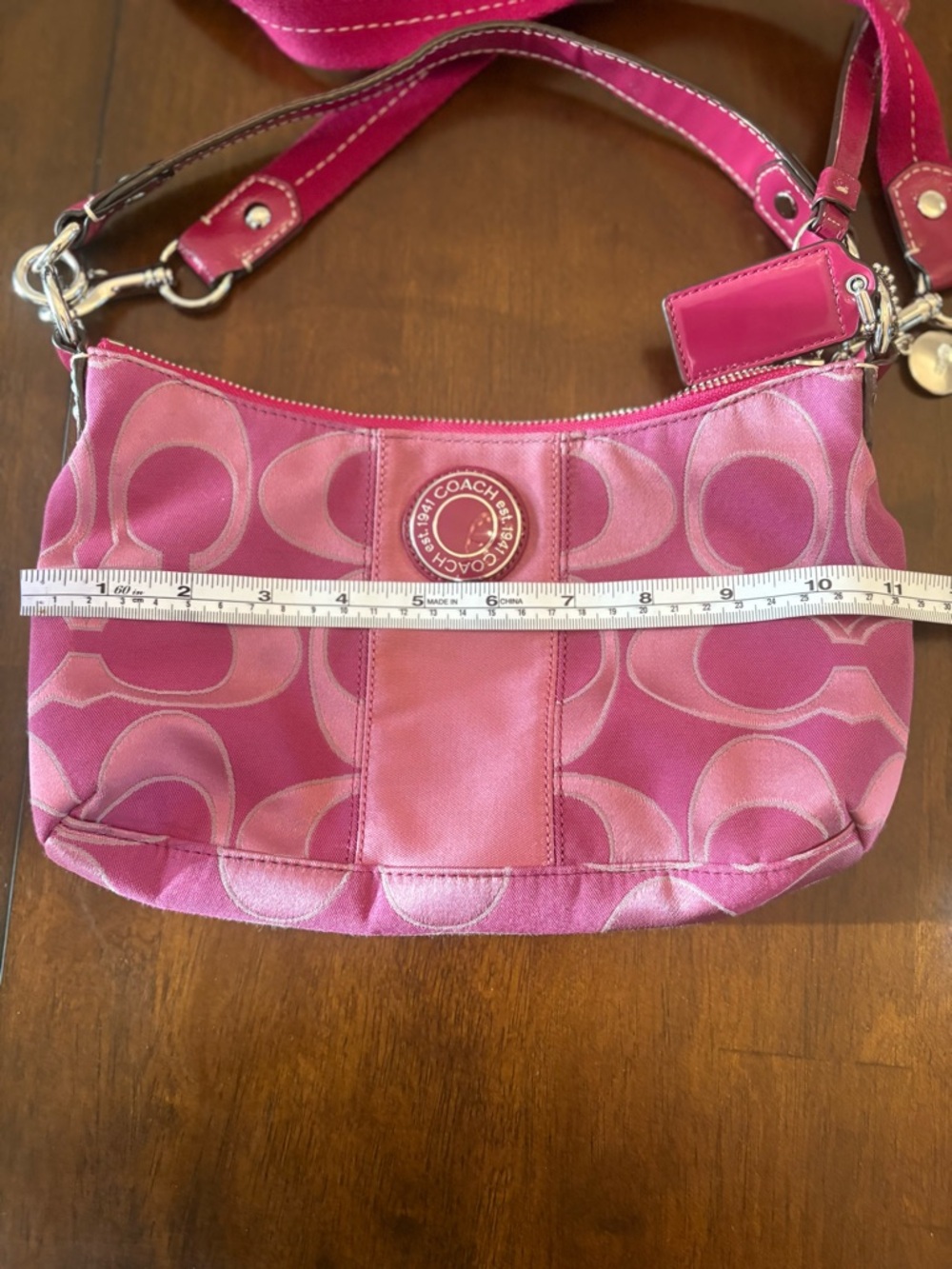 Coach Pink Signature C Logo Crossbody Bag - Picture 6 of 12